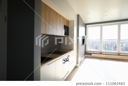Interior kitchen after repair electrical networks 111063483