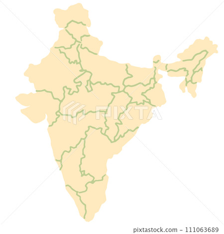Map of India (yellow) 111063689