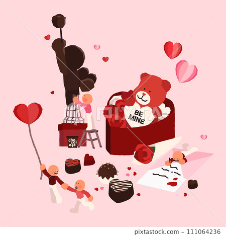 cute people illustration of valentine day cute people illustration of valentine day 111064236