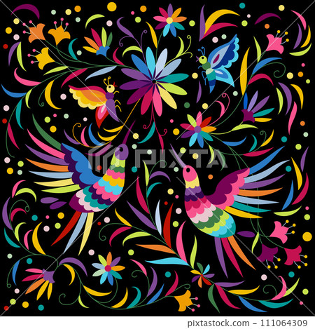 vector Mexican embroidery pattern vector Mexican embroidery pattern 111064309