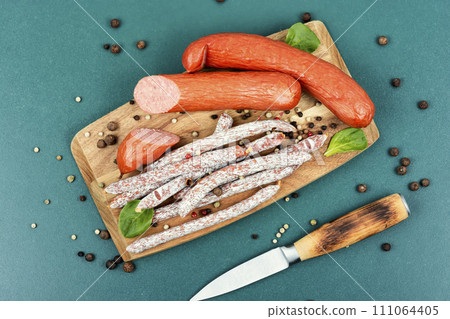 Kabanos, long thin sausages Kabanos, long thin sausages 111064405