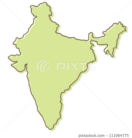 Map of India silhouette (with vector) 111064775