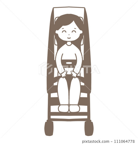 坐在殘障兒童童車上的殘障女孩(黑白) 坐在殘障兒童童車上的殘障女孩(黑白) 111064778