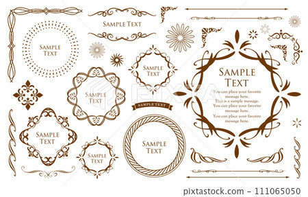 vintage frame. design template. gorgeous forehead set vintage frame. design template. gorgeous forehead set 111065050