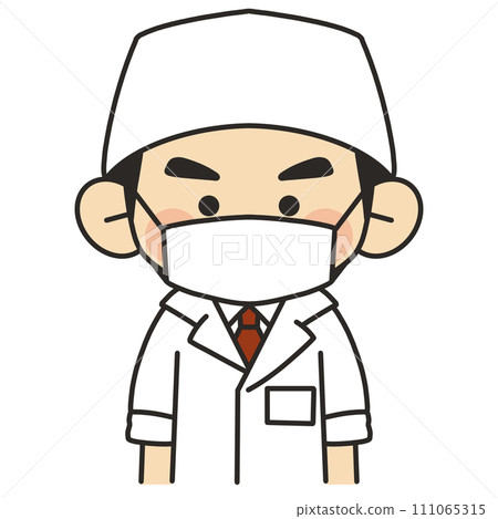 Illustration of a sushi chef wearing a mask 111065315