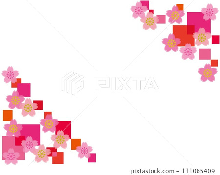 櫻花幾何圖案框架 111065409