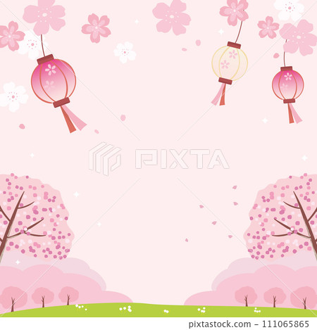 櫻花和燈籠背景圖 111065865