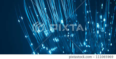 Abstract sci-fi technology background with neon bokeh lights.  111065969