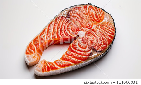 Slice of red fish salmon isolated 111066031