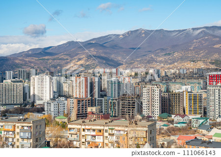 Residential area of Tbilisi, multi-storey buildings in Gldani 111066143