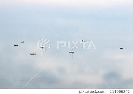 Tbilisi sea, reservoir and boats with deflated sails Tbilisi sea, reservoir and boats with deflated sails 111066242