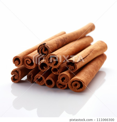 Cinnamon sticks isolated on white background. 111066300