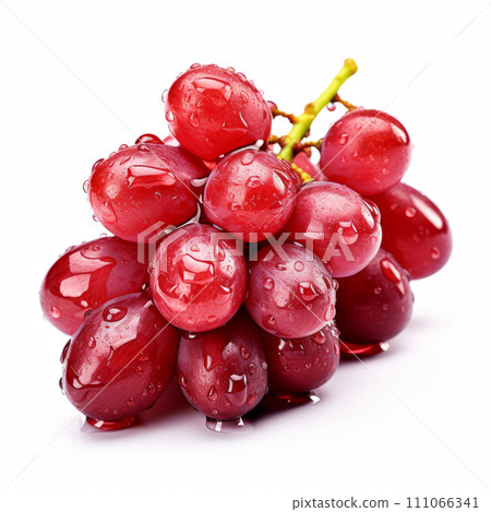 Ripe red grape isolated on white background Ripe red grape isolated on white background 111066341