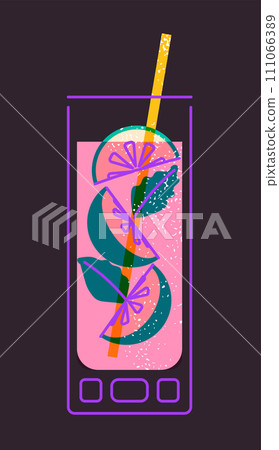 Cocktail glass drink vector illustration Cocktail glass drink vector illustration 111066389