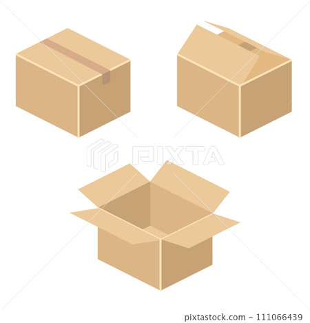 Isometric cardboard illustration set Isometric cardboard illustration set 111066439