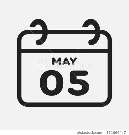 Icon page calendar day - 5 May Icon page calendar day - 5 May 111066447