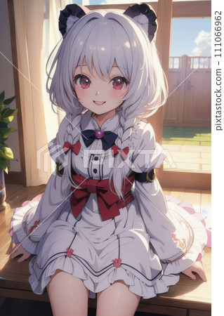 一個穿著可愛服裝的女孩的插圖 111066962