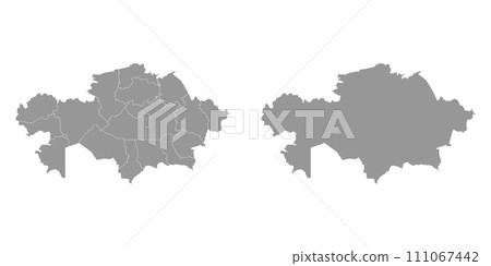 Kazakhstan map with administrative divisions. Vector illustration. Kazakhstan map with administrative divisions. Vector illustration. 111067442