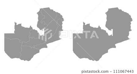 Zambia map with administrative divisions. Vector illustration. Zambia map with administrative divisions. Vector illustration. 111067443