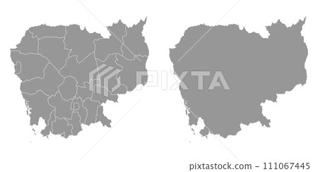 Cambodia map with administrative divisions. Vector illustration. Cambodia map with administrative divisions. Vector illustration. 111067445