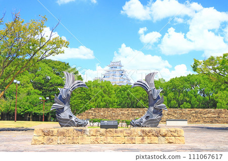 從兵庫縣姬路市城見台公園看到的國寶姬路城風景 111067617