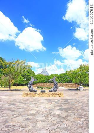 從兵庫縣姬路市城見台公園看到的國寶姬路城風景 111067618