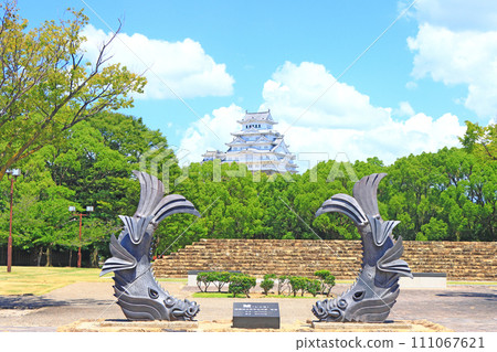 從兵庫縣姬路市城見台公園看到的國寶姬路城風景 111067621
