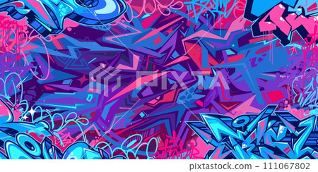 Trendy Abstract Urban Style Hiphop Graffiti Street Art Vector Illustration Background Template Trendy Abstract Urban Style Hiphop Graffiti Street Art Vector Illustration Background Template 111067802