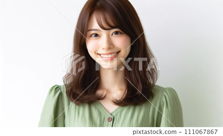 A smiling woman looking at the camera 111067867