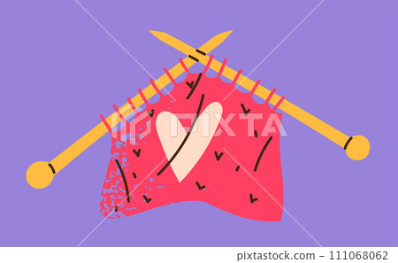 Knitting needles vector hand drawn 111068062