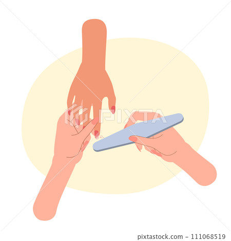 在美甲沙龍去除凝膠指甲/去除凝膠指甲/指甲護理的插圖 111068519