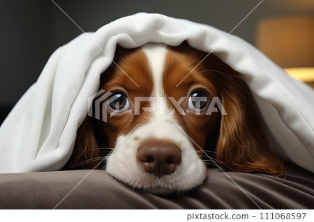 Heartbreaking spaniel dog with soulful, sad...-插圖素材 [111068597] - PIXTA圖庫