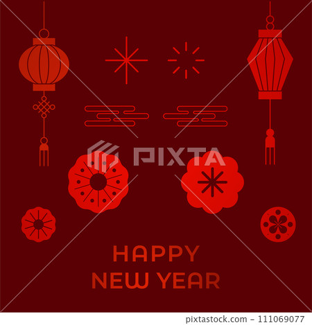 Happy Chinese New Year, celebrating 2024 Happy New Year banner, Chinese New Year background. 111069077