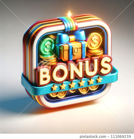 3d icon bonus on white background,Online shop...-插圖素材 [111069239] - PIXTA圖庫