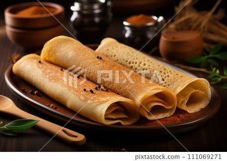 Authentic Indian Masala Dosa - Mouthwatering South Indian Delight Bursting with Aromatic Flavors 111069271