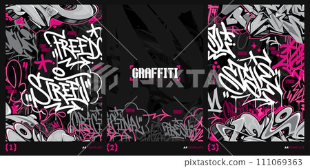 Colorful Abstract Urban Style Hiphop Graffiti Street Art Vector Illustration Background Template Colorful Abstract Urban Style Hiphop Graffiti Street Art Vector Illustration Background Template 111069363