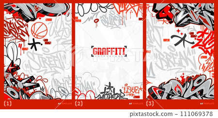 Abstract Graffiti Style A4 Poster Vector Illustration Art Template Abstract Graffiti Style A4 Poster Vector Illustration Art Template 111069378