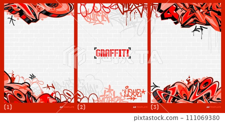 Abstract Graffiti Style A4 Poster Vector Illustration Art Template Abstract Graffiti Style A4 Poster Vector Illustration Art Template 111069380