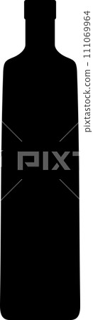 Silhouette of Alcohol Glass Bottle Icon. Vector Illustration. Silhouette of Alcohol Glass Bottle Icon. Vector Illustration. 111069964