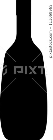Silhouette of Alcohol Glass Bottle Icon. Vector Illustration. 111069965