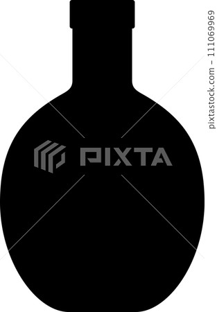 Silhouette of Alcohol Glass Bottle Icon. Vector Illustration. 111069969