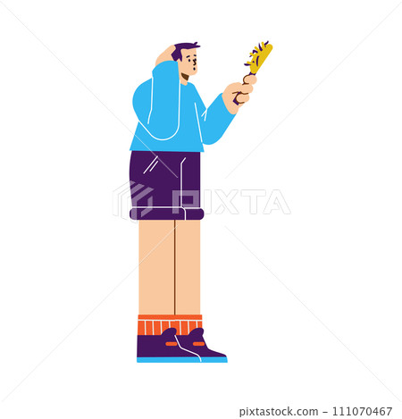 Anemia symptoms, man losing hair, cartoon style vector illustration on white Anemia symptoms, man losing hair, cartoon style vector illustration on white 111070467