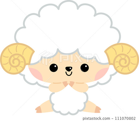 Cute sheep character illustration for toddlers 111070802