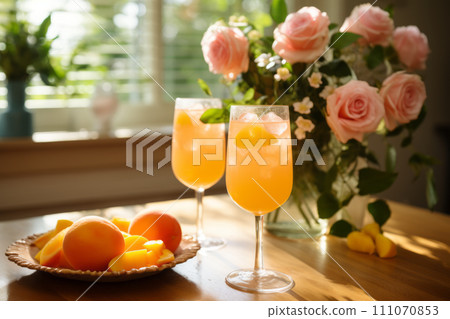 Peach Mimosa Cocktails for Brunch Peach Mimosa Cocktails for Brunch 111070853