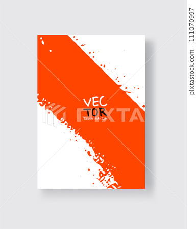 Lush Lava ink brush stroke on white background. Minimalistic style. 111070997