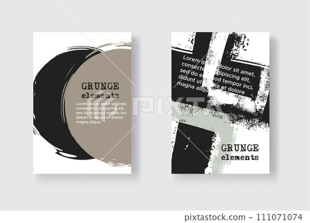 Collection of grunge covers with brush strokes. Collection of grunge covers with brush strokes. 111071074
