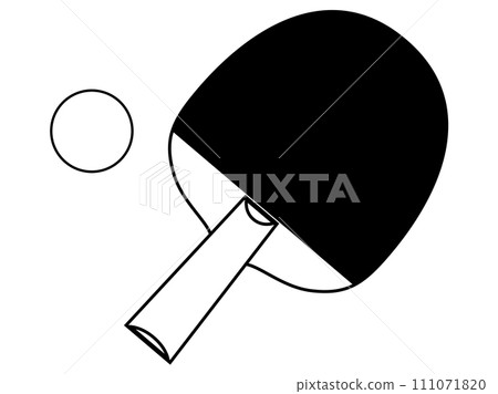 Simple black and white table tennis illustration - Stock Illustration ...