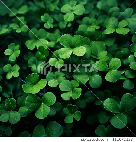 St. Patricks day. vibrant clover pattern for festive celebrations and creative design 111072138