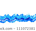 Grunge waves of blue color painted watercolor on white background Grunge waves of blue color painted watercolor on white background 111072381