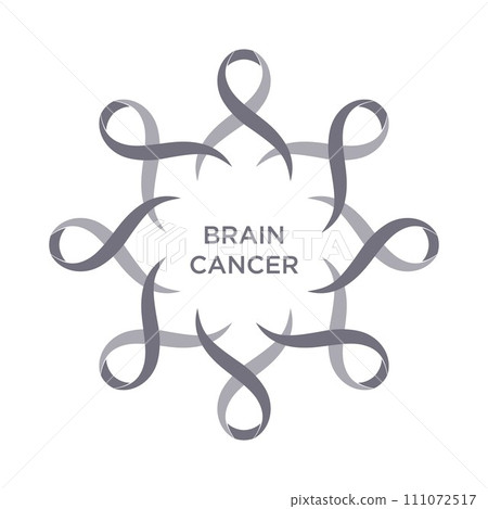 Cancer ribbon grey color representing the support of tackling cancers. The ribbons circular as a symbol of cancer. Vector illustration EPS.8 EPS.10 Cancer ribbon grey color representing the support of tackling cancers. The ribbons circular as a symbol of cancer. Vector illustration EPS.8 EPS.10 111072517